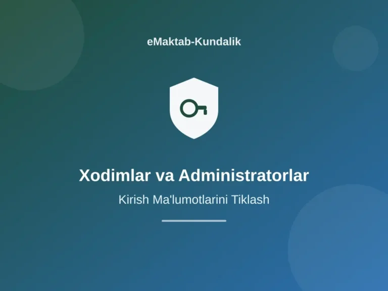Xodimlar va Administratorlar Uchun Kirish Ma'lumotlarini Tiklash
