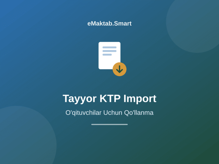 Tayyor KTP Import Qilish